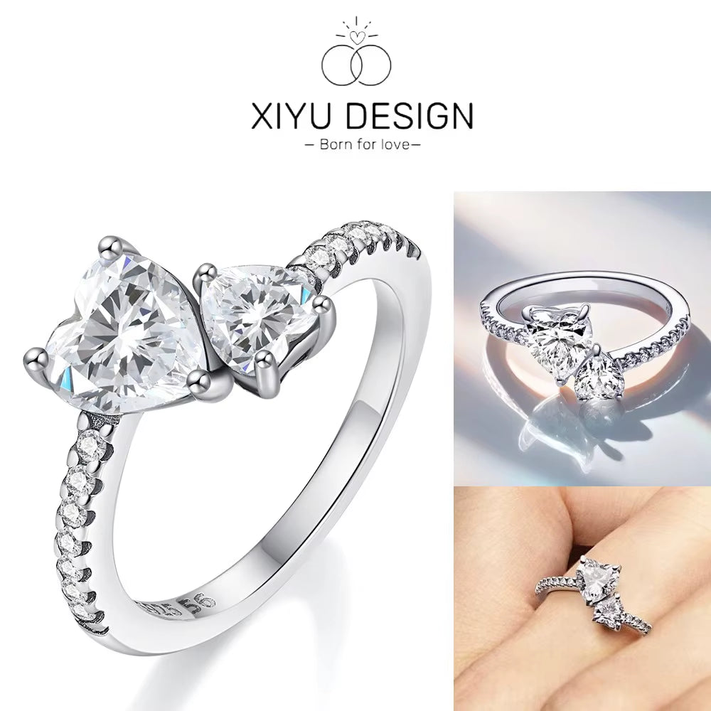 Eternalove™ Red Double Heart Zircon Ring – a Sparkle That Speaks of Forever
